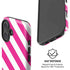 Pink and White Geometric Stripes iPhone 16 Magsafe Impact Case